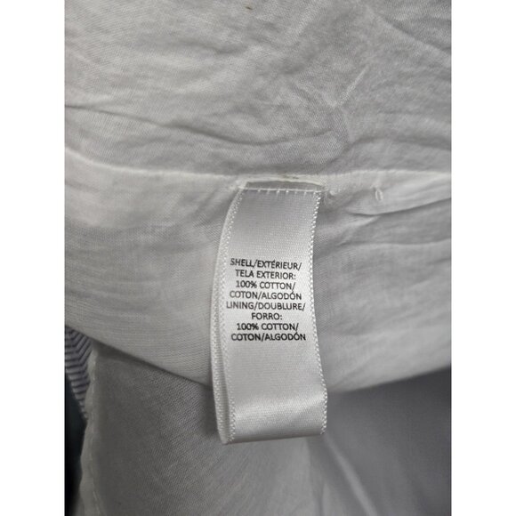 Loft Womens Large Striped Shift Dress Eyelet Off the Shoulder Peasant Milkmaid - Picture 6 of 7